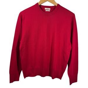 Munrospun Sweater Women Size 40 Red Long Sleeve Crew Neck 100% Pure New Wool